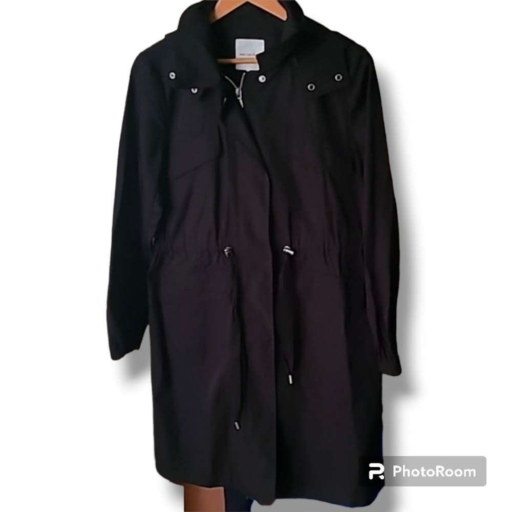 Avec Les Filles Black Hooded Raincoat